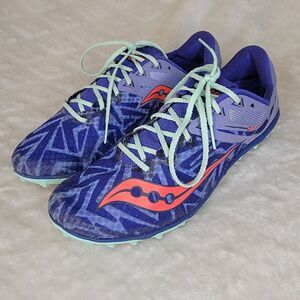 Saucony Womens Havoc XC Track Cleats Shoes Lavender/Vizi Red Size 10.5